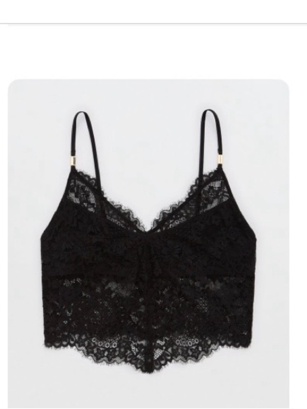 American Eagle Outfitters True Black Lace Crop Tank